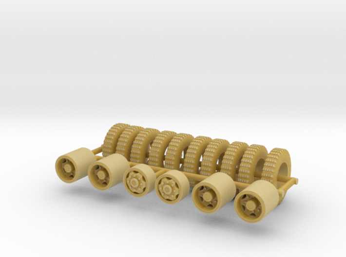 1/64th Military style wheels and tire set 3d printed