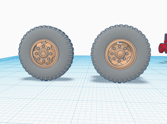 1/50th Military style wheels and tire set 3d printed 