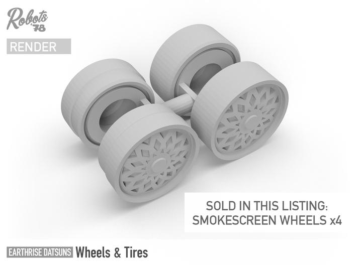 Earthrise Smokescreen Wheels (No Tires) 3d printed 