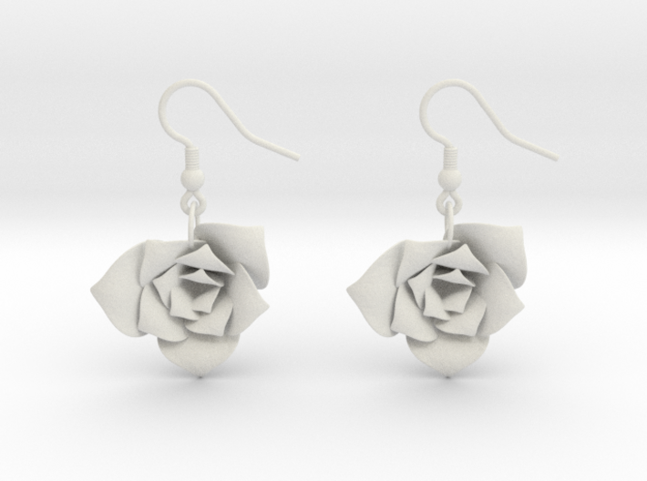 Rose Earrings 3d printed