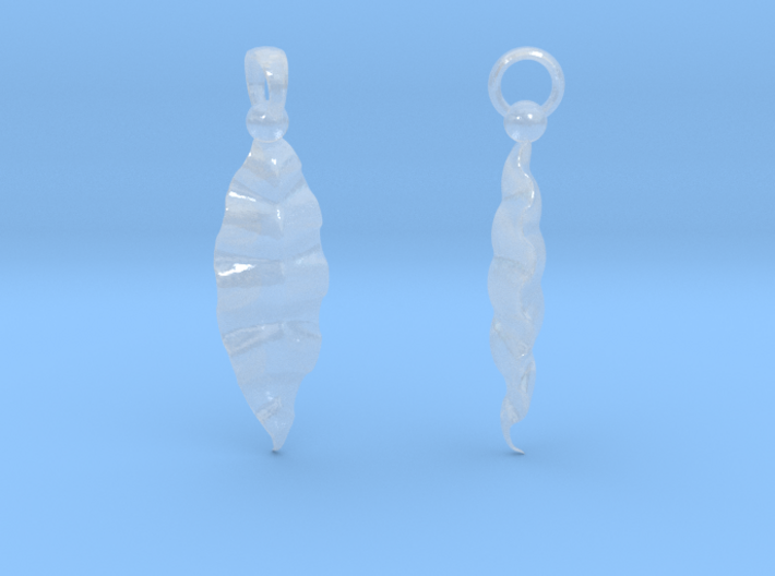 Fractal Leaves Earrings 3d printed