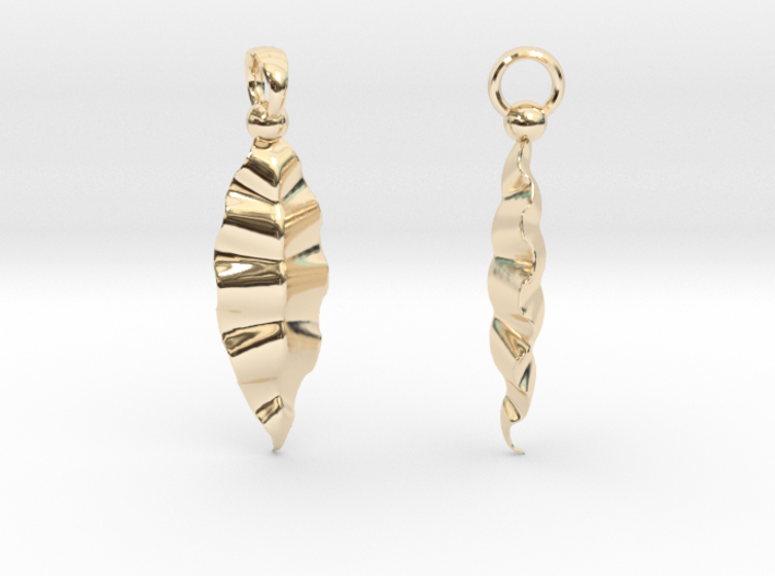 Fractal Leaves Earrings 3d printed