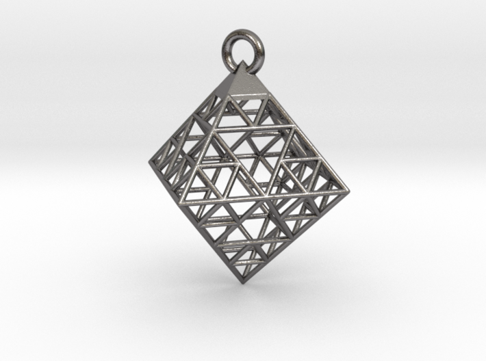 Wire Sierpinski Octahedron Pendant 3d printed
