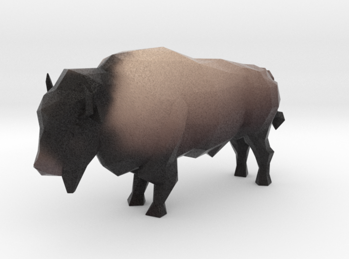 Low-Poly Bison 3d printed