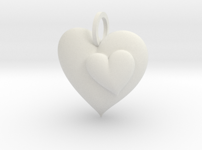 2 Hearts Pendant 3d printed
