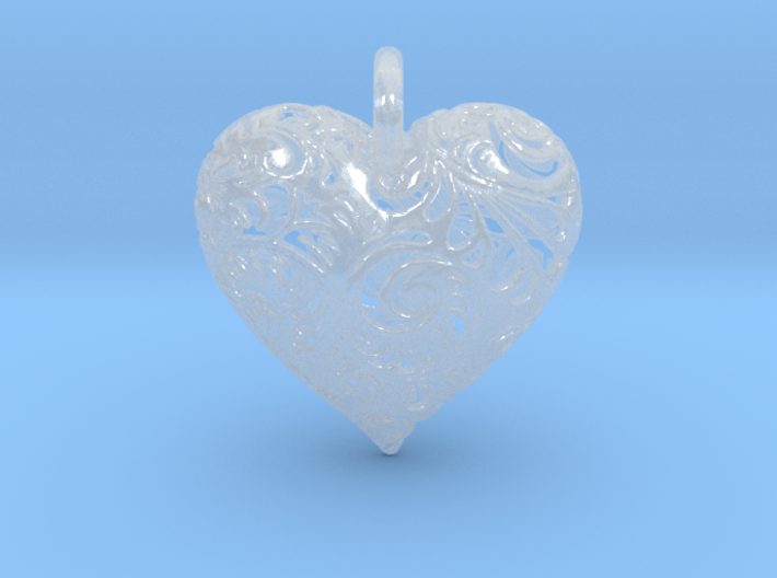 Filigree Heart Pendant 3d printed