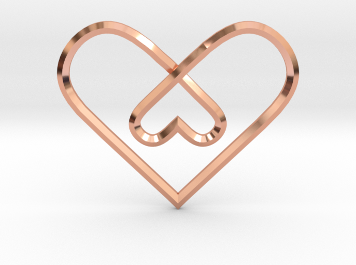 2 Hearts Knot Pendant 3d printed