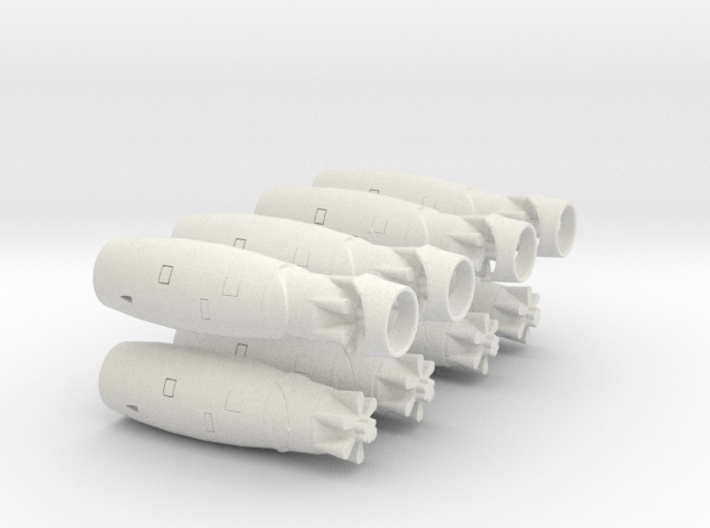 1/144 Scale DC-8-40 Engine Set of 8 3d printed