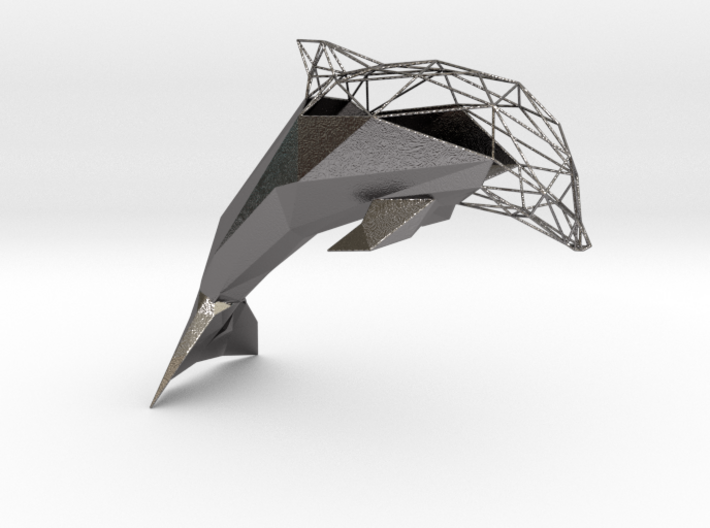 Semiwire Low Poly Dolphin 3d printed