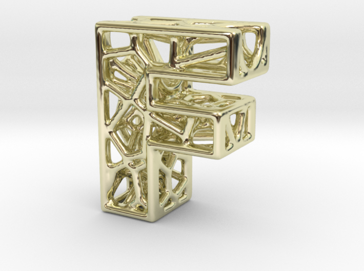 Bionic Necklace Pendant Design - Letter F 3d printed