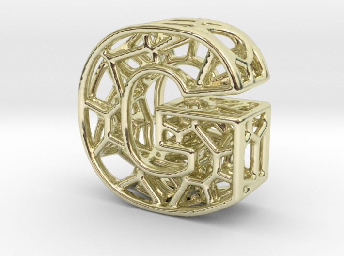 Bionic Necklace Pendant Design - Letter G 3d printed