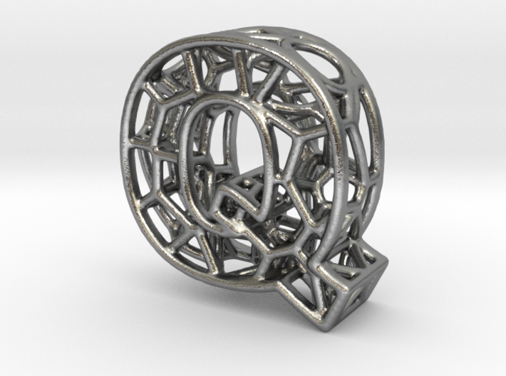 Bionic Necklace Pendant Design - Letter Q 3d printed