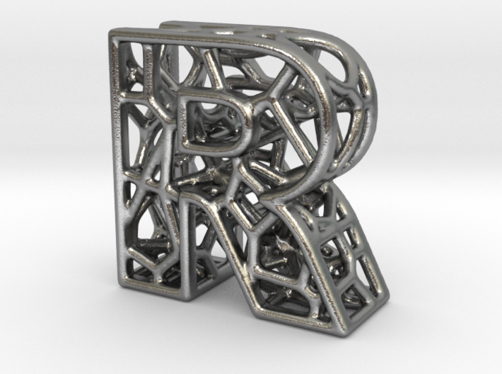 Bionic Necklace Pendant Design - Letter R 3d printed