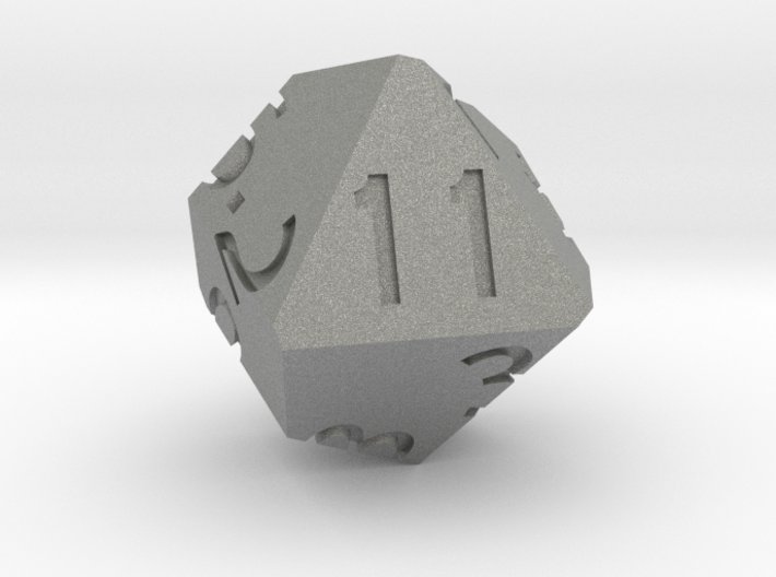 Threefold Polyhedral d11 3d printed