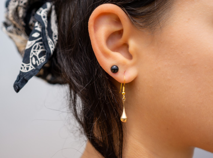 Waterdrop - Drop Earrings 3d printed Natural Bronze