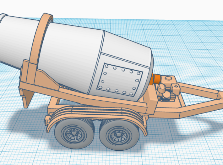 1/87th Cart-A-Way 1.75 cu yd cement mixer trailer 3d printed 