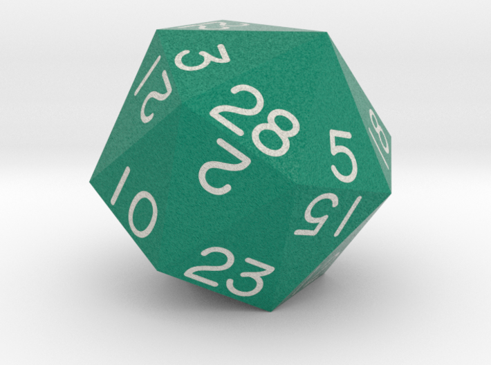 Sevenfold Polyhedral d28 (Green) 3d printed