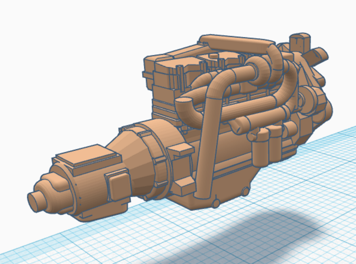 1/87th Cummins NTC-350 Diesel Engine 3d printed 