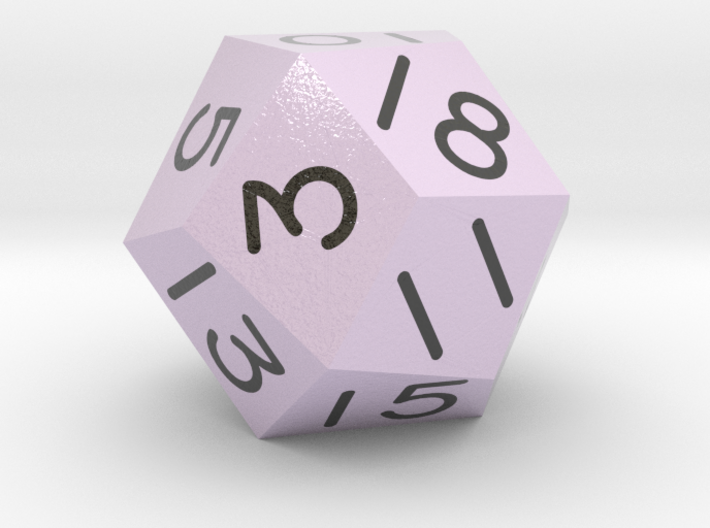 Threefold Polyhedral d18 (Lavender) 3d printed