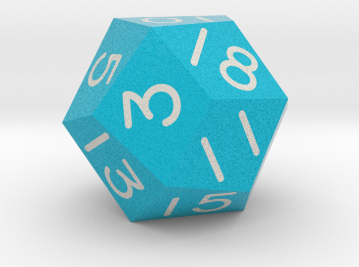 Threefold Polyhedral d18 (Blue) 3d printed