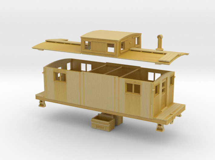 HO LIRR ACF Wood Cabin Car Type N52A: As Built 3d printed