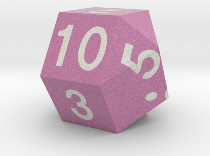 d10 modified from two square cupolae (Dark Pink) 3d printed