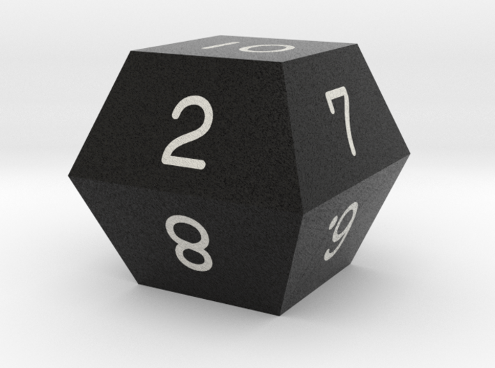 Fourfold Polyhedral d10 (Black) 3d printed