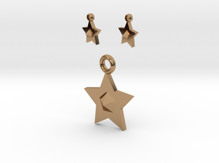 Star Pendant And Earrings 3d printed