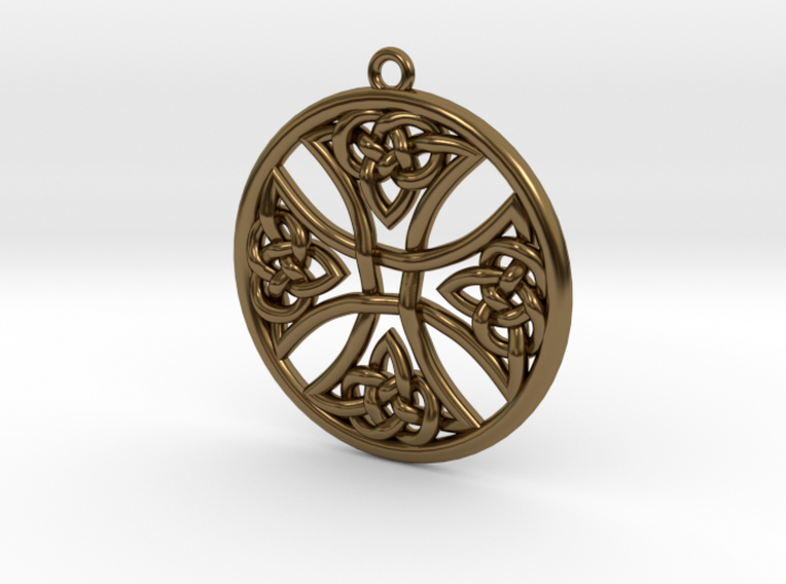 Round Celtic Cross Pendant 3d printed 
