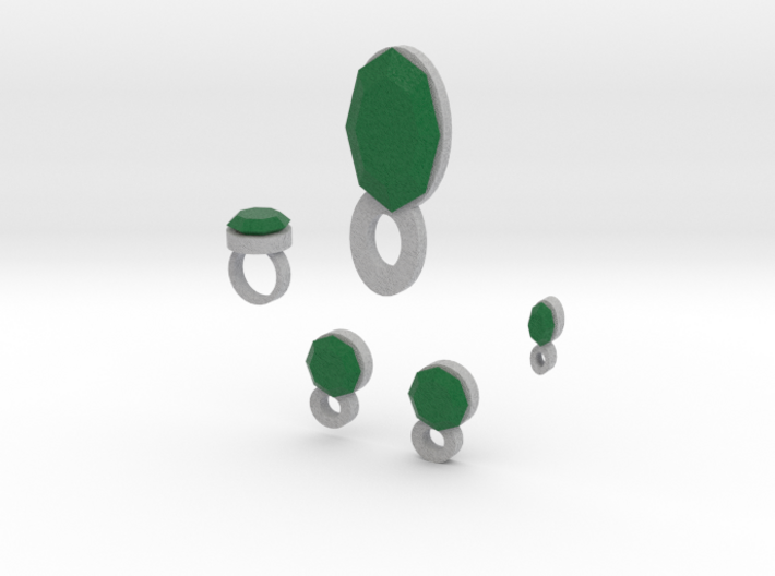 Lara Emerald Jewelry Set 3d printed