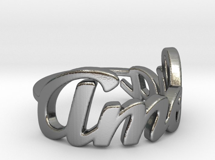 Amelia Name Ring 3d printed