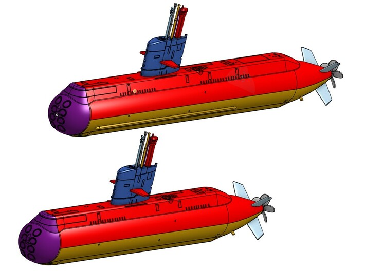 Swedish Näcken Long HULL AIP submarine, 1/350 3d printed 