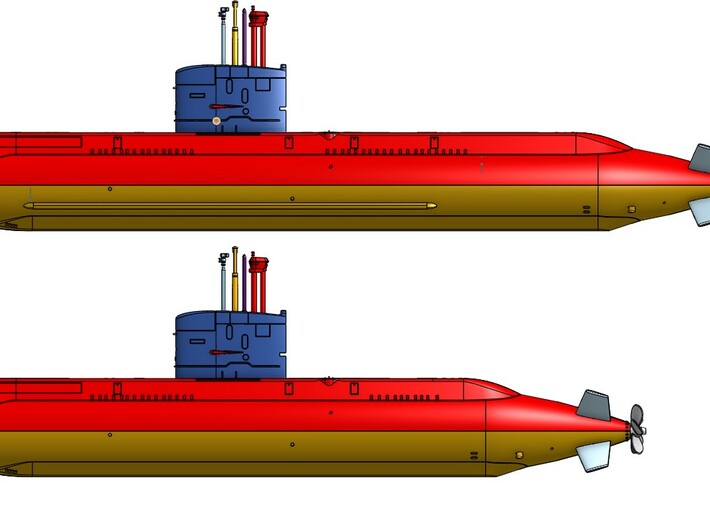 Swedish Näcken Short HULL diesel submarine, 1/350 3d printed 