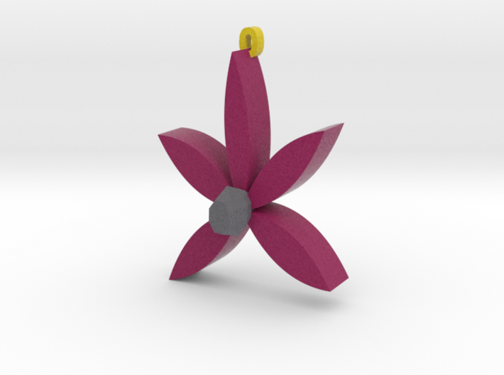 Violet Flower Pendant 3d printed