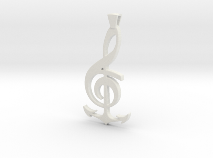 Note and Anchor Pendant 3d printed