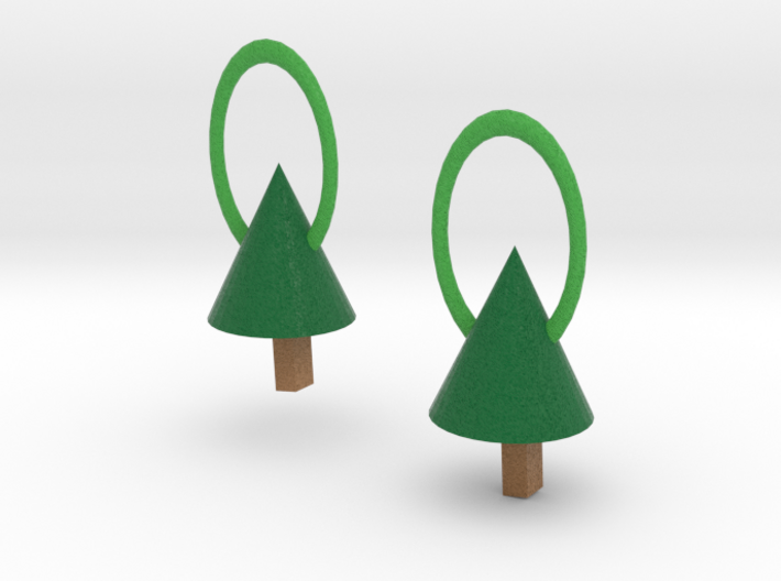Xmas Tree Earrrings 3d printed
