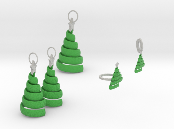 Xmas Swirl Tree Jewelry Set 3d printed