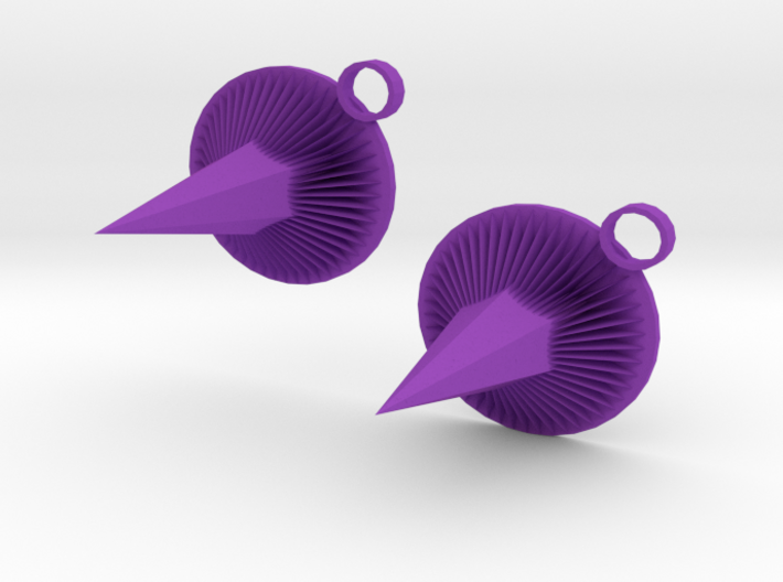 Purple Spike Earrings 3d printed
