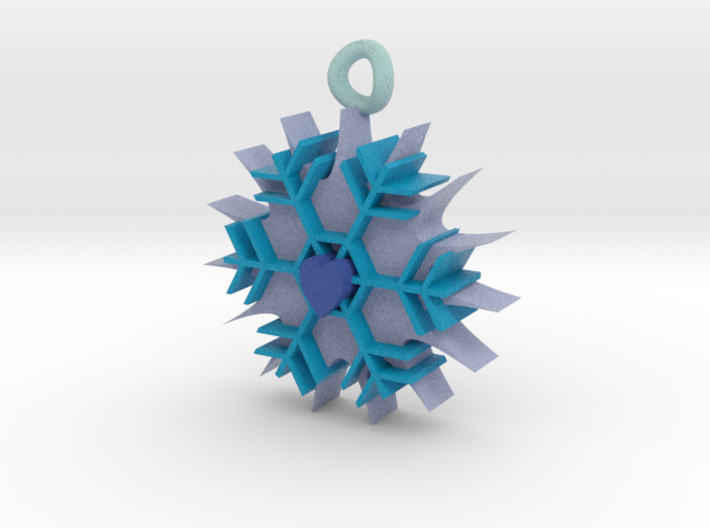 Ice heart pendant 3d printed