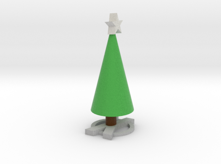 Realistic X Based Xmas Tree With Star 3d printed