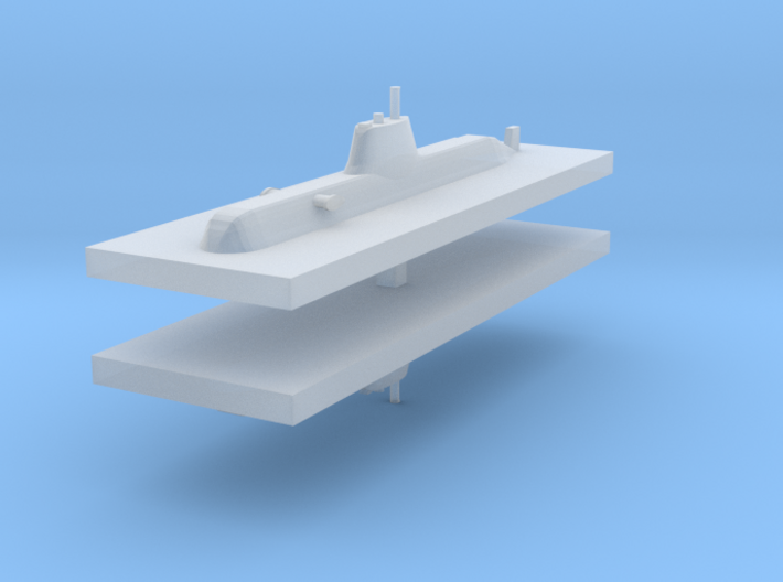 HDW 214 Submarine 1:2400 x2 3d printed
