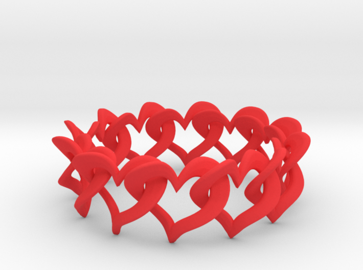 12 Hearts Chain Bracelet 3d printed