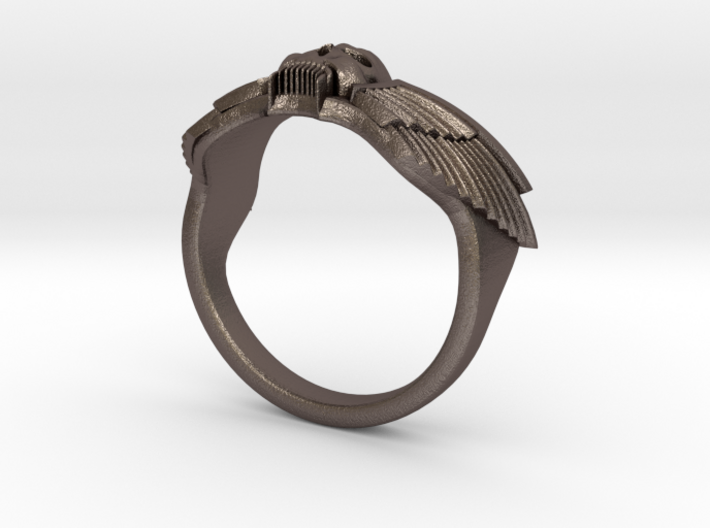 Winged Skull Ring 3d printed