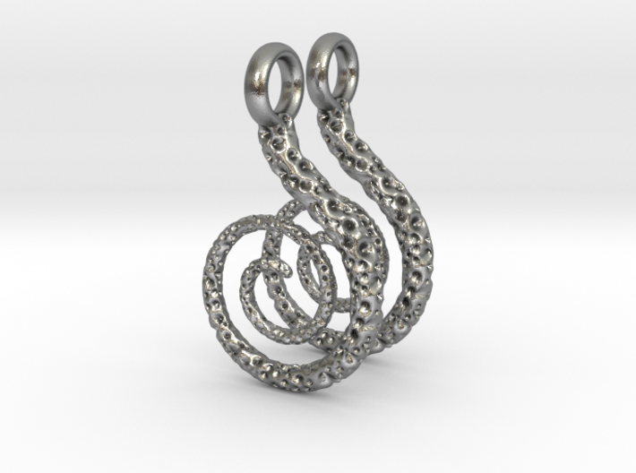 Spiral Earrings Textured 3d printed