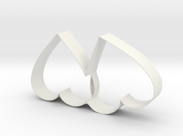 Cookie Cutter - Two Hearts Valentine Design 3d printed