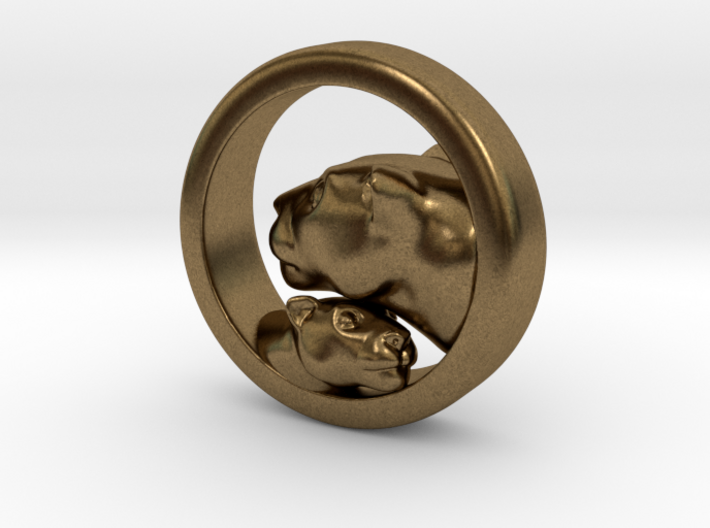 Lioness and Cub Pendant 3d printed