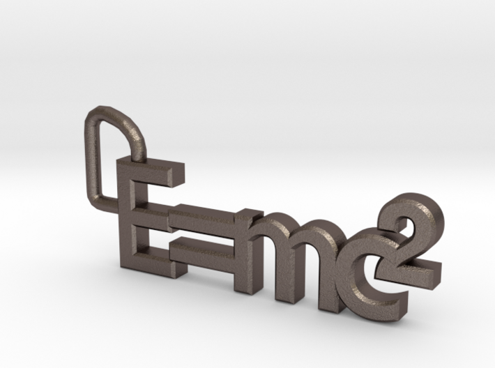 E = mc2 keyring 3d printed