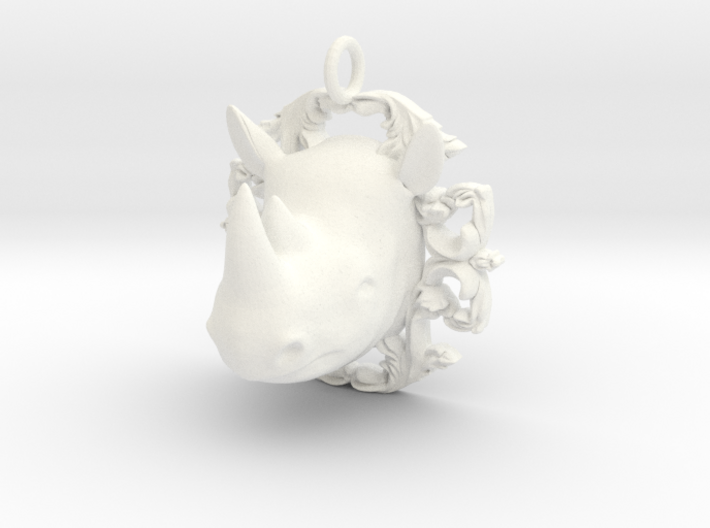 Rhino pendant 3d printed