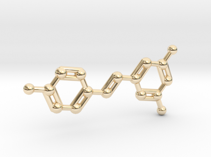 Resveratrol (Red Wine) Molecule Keychain 3d printed