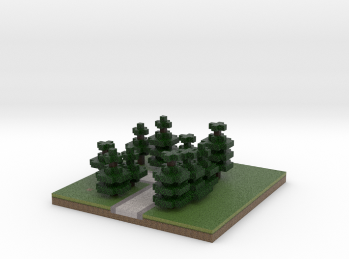 30x30 L path (pine trees) (1mm series) 3d printed